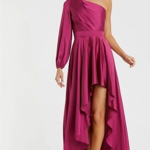 Mac Duggal One-Shoulder Fuchsia Dress